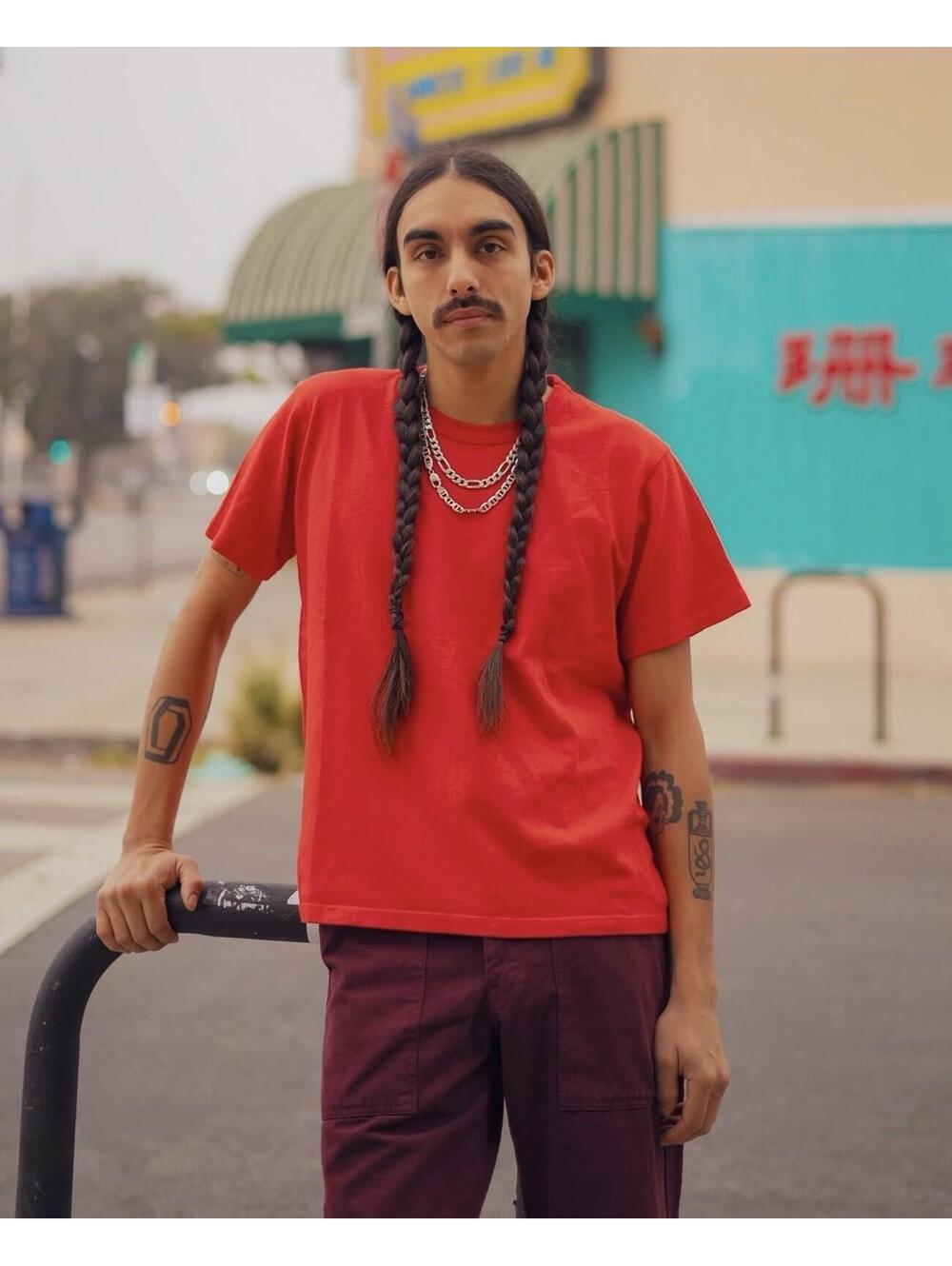 Big Bud Press Burly XXS Red Oversized Heavyweight Cotton‎ Unisex Basic Tshirt